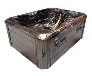HYDROSAN - Wanna SPA Jacuzzi ogrodowe z hydromasażem 3-osobowa 210x160 cm MAGMA GOLD OBUDOWA KAWA SPA102
