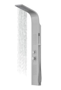 Corsan - Panel prysznicowy ALTO LED z termostatem, kolor SREBRNY A017TSLLED - Darmowa dostawa