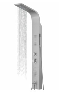 Corsan - Panel prysznicowy ALTO LED z termostatem i wylewką, kolor SREBRNY A017TSLLEDW - Darmowa dostawa