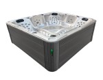 HYDROSAN - Wanna SPA Jacuzzi ogrodowe z hydromasażem 5-osobowa 230x230 cm CAPPUCCINO OBUDOWA CIEMNO-SZARE DREWNO SPA702