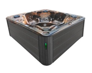 HYDROSAN - Wanna SPA Jacuzzi ogrodowe z hydromasażem 5-osobowa 230x230 cm MAGMA GOLD OBUDOWA CIEMNO-SZARE DREWNO SPA702