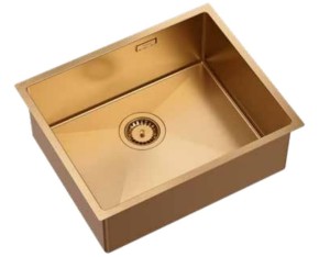 Quadron Unique Zlewozmywak stalowy jednokomorowy podwieszany/wpuszczany 54*44*19 cm ANTHONY 60 SteelQ PVD kolor miedziany-DARMOWA DOSTAWA