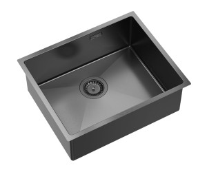 Quadron Unique Zlewozmywak stalowy jednokomorowy podwieszany/wpuszczany 54*44*19 cm ANTHONY 60 SteelQ PVD kolor graphit metal-DARMOWA DOSTAWA