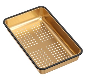 Quadron Wkładka ociekowa 38x23x6 cm  stalowa  kolor miedziany