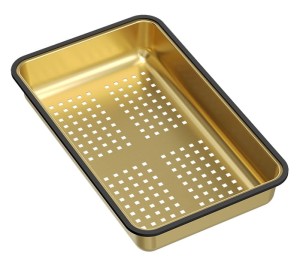 Quadron Wkładka ociekowa 38x23x6 cm  stalowa  kolor złoty