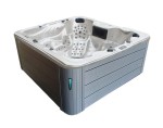 HYDROSAN - Wanna SPA Jacuzzi ogrodowe z hydromasażem 6-osobowa 230x230 cm BIAŁA PERŁA OBUDOWA SZARA SPA703A