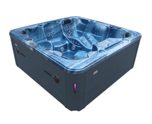 HYDROSAN - Wanna SPA Jacuzzi ogrodowe z hydromasażem 6-osobowa 230x230 cm NIEBIESKA FALA OCEANU OBUDOWA ANTRACYT SPA703A