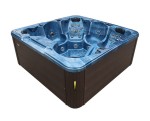 HYDROSAN - Wanna SPA Jacuzzi ogrodowe z hydromasażem 6-osobowa 230x230 cm NIEBIESKA FALA OCEANU OBUDOWA KAWA SPA703A