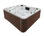 HYDROSAN - Wanna SPA Jacuzzi ogrodowe z hydromasażem 6-osobowa 230x230 cm BIAŁA PERŁA OBUDOWA KAWA SPA703A