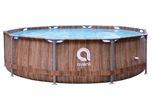 VELACO Basen ogrodowy stelażowy okrągły AVENLI PICO 305x76 cm w zestawie  z pompą  filtrującą  kolor BRĄZOWY