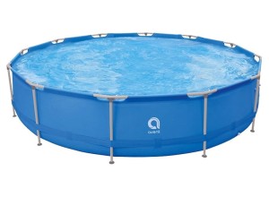 VELACO Basen ogrodowy stelażowy okrągły AVENLI PALM 450x90 cm w zestawie  z pompą  filtrującą kolor NIEBIESKI