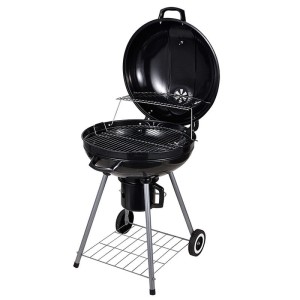 VELACO Grill węglowy ogrodowy okrągły VL04-BLACK 66x57x89 cm z pokrywą  kolor CZARNY