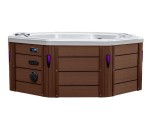 HYDROSAN - Wanna SPA Jacuzzi ogrodowe z hydromasażem 7-osobowa 220x220 cm BIAŁA PERŁA OBUDOWA KAWA SPA107