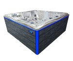 HYDROSAN - Wanna SPA Jacuzzi ogrodowe z hydromasażem 5-osobowa 210x210 cm CAPPUCCINO OBUDOWA SZARA DESKA F22 SPA747