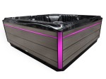 HYDROSAN - Wanna SPA Jacuzzi ogrodowe z hydromasażem 5-osobowa 230x230 cm CZARNA FALA OBUDOWA SZARA DESKA F24 SPA748