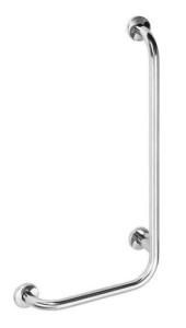 SAPHO - Poręcz kątowa ścienna PRAWA 810x550 mm kolor STAL NIERDZEWNA POLEROWANA XH524