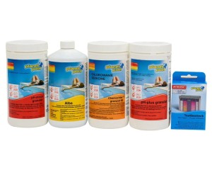 HYDROSAN - Zestaw chemii do pielęgnacji wody w jacuzzi i basenie CHLOR SZOK PH PLUS MINUS TESTER