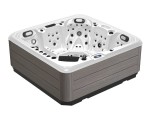 HYDROSAN - Wanna SPA Jacuzzi ogrodowe z hydromasażem 5-osobowa 230x230 cm BIAŁA PERŁA OBUDOWA SZARA DESKA F24 SPA755