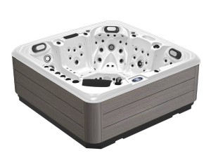 HYDROSAN - Wanna SPA Jacuzzi ogrodowe z hydromasażem 5-osobowa 230x230 cm BIAŁA PERŁA OBUDOWA SZARA DESKA F24 SPA755