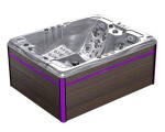 HYDROSAN - Wanna SPA Jacuzzi ogrodowe z hydromasażem 3-osobowa 213x165 cm CAPPUCCINO OBUDOWA BRĄZOWA DESKA F21 SPA754