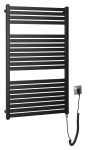 AQUALINE Grzejnik elektryczny TONDI-E 60x97 cm z grzałką 400W kolor CZARNY MAT DE466T