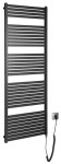 AQUALINE Grzejnik elektryczny TONDI-E 60x169 cm z grzałką 800W kolor CZARNY MAT DE496T