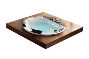 HYDROSAN - Wanna z hydromasażem DELLA 916 DO ZABUDOWY 2-osobowa 155x155 cm BIAŁA