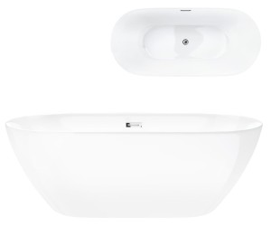 Corsan Wanna wolnostojąca OLVENA 150x75 z wykończeniem chrom E041MCH - DARMOWA DOSTAWA