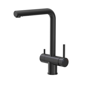 Quadron  Unique Bateria zlewozmywakowa trójdrożna  ELLEN PURE CARBON z wyciąganą wylewką oraz funkcją podłączenia filtra  kolor czarny mat -DARMOWA DOSTAWA