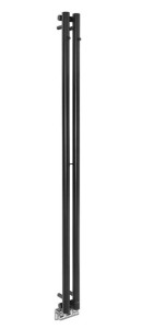 SAPHO Grzejnik łazienkowy PILON 2W 12,2x180 cm 291W z wieszakami na ręczniki  kolor CZARNY MAT IZ124T