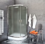 Kabina STYLIO półokrągła 70x70x190 chrom szkło chinchila z powłoką CleanGLASS - Darmowa dostawa