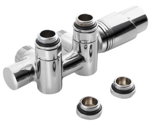 BRUCKNER Zawór  przyłączeniowy WICHER  COMBI termostatyczny zespolony uniwersalny rozstaw 50 mm kolor chrom  600.331.1
