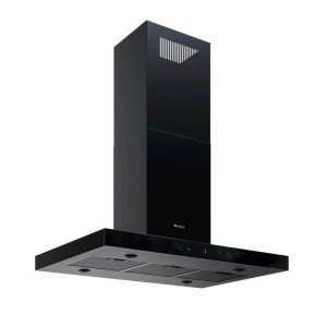 GLOBALO Okap kuchenny wyspowy VERTA ISOLA 90.3  z funkcją H2H bezprzewodowe sterowanie z poziomu płyty indukcyjnej LINIA SILENT QUALITY kolor BLACK-DARMOWA DOSTAWA