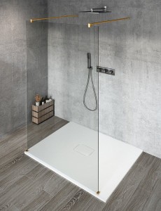 GELCO Kabina prysznicowa przyścienna VARIO GOLD MATT WALK IN 130x200 szkło przezroczyste z powłoką Coated Glass  GX1213-02