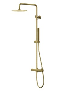 Corsan - Kolumna prysznicowa LUGO ZŁOTA SZCZOTKOWANA z baterią mieszaczową  CMN01MBGL-Darmowa dostawa