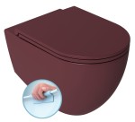 ISVEA - Miska wisząca WC INFINITY RIMLESS 36,5x53,5 cm bez deski kolor MAROON RED MAT  10NF02005-2R