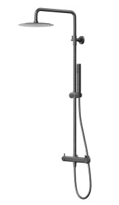 Corsan - Kolumna prysznicowa LUGO GRAFITOWA/GunMetal z baterią mieszaczową CMN01MGM-Darmowa dostawa