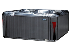 HYDROSAN - Wanna SPA Jacuzzi ogrodowe z hydromasażem 4-osobowa 200x200 cm CZARNA FALA OBUDOWA ANTRACYT SPA566