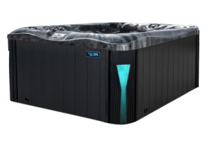 HYDROSAN - Wanna SPA Jacuzzi ogrodowe z hydromasażem 3-osobowa 210x170 cm 230V CZARNA FALA OBUDOWA ANTRACYT SPA530