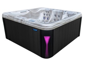 HYDROSAN - Wanna SPA Jacuzzi ogrodowe z hydromasażem 4-osobowa 200x200 cm CAPPUCCINO OBUDOWA ANTRACYT SPA566