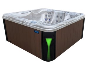 HYDROSAN - Wanna SPA Jacuzzi ogrodowe z hydromasażem 4-osobowa 200x200 cm CAPPUCCINO OBUDOWA KAWA SPA566