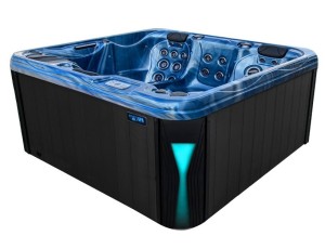HYDROSAN - Wanna SPA Jacuzzi ogrodowe z hydromasażem 4-osobowa 200x200 cm NIEBIESKA FALA OCEANU OBUDOWA ANTRACYT SPA566