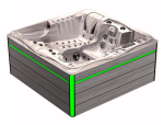 HYDROSAN - Wanna SPA Jacuzzi ogrodowe z hydromasażem 5-osobowa 210x210 cm CAPPUCCINO OBUDOWA SZARA DESKA F24 SPA747