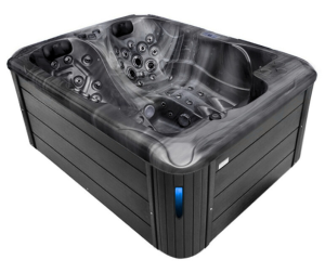 HYDROSAN - Wanna SPA Jacuzzi ogrodowe z hydromasażem 3-osobowa 210x160 cm CZARNA FALA OBUDOWA ANTRACYT SPA102