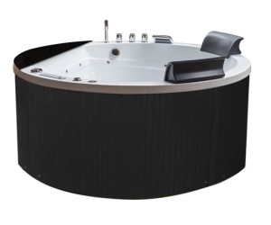 HYDROSAN - Wanna z hydromasażem DELLA 916 Z OBUDOWĄ W KOLORZE CZARNYM 2-osobowa 155x155 cm BIAŁA 