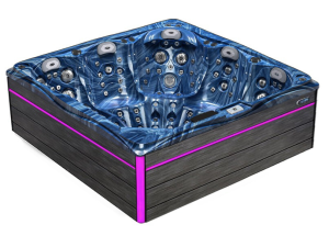 HYDROSAN - Wanna SPA Jacuzzi ogrodowe z hydromasażem 5-osobowa 230x230 cm NIEBIESKA FALA OCEANU OBUDOWA SZARA DESKA F22 SPA748
