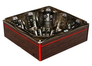 HYDROSAN - Wanna SPA Jacuzzi ogrodowe z hydromasażem 5-osobowa 230x230 cm MAGMA GOLD OBUDOWA BRĄZOWA DESKA F21 SPA748