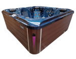 HYDROSAN - Wanna SPA Jacuzzi ogrodowe z hydromasażem 5-osobowa 220x220 cm NIEBIESKA FALA OCEANU OBUDOWA KAWA SPA560