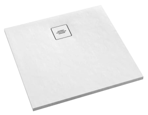 SCHEDPOL SCHEDLINE COLLECTION Brodzik kwadratowy PROTOS WHITE STONE ( biały kamień ) 90x90x3,5 z systemem STABILSOUND PLUS 3SP.P2K-9090/B/ST-M1/B/ST-Darmowa dostawa