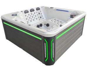 HYDROSAN - Wanna SPA Jacuzzi ogrodowe z hydromasażem 6-osobowa 220x220 cm CAPPUCCINO OBUDOWA SZARA SPA743